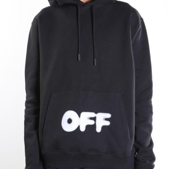 *** OFF-WHITE *** KIDMOGRAPH HOODIE | BLACK/BLUE | MEDIUM (M) | HOODIE SWEATER - Picture 6 of 6